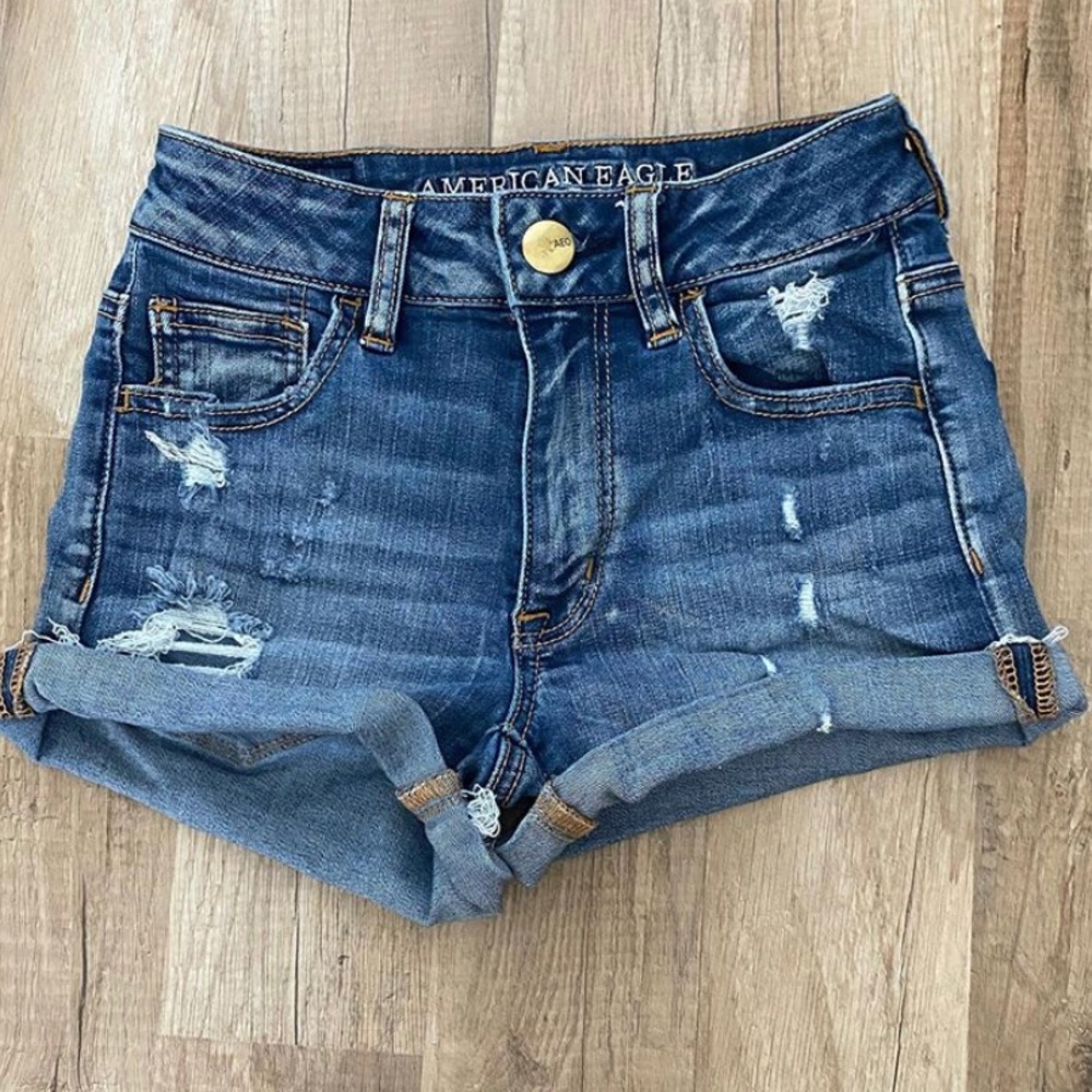 Distressed AEO Denim Shorts